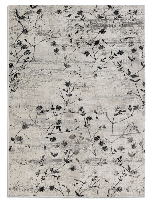 Astra Antea 6626 Webteppich Blumen Schwarz