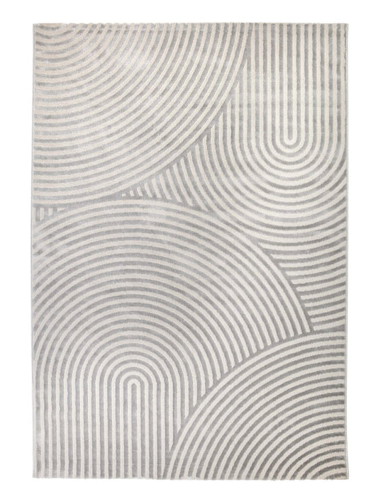 Astra Jules 6992 Kurzflor-Teppich Kringel Silber