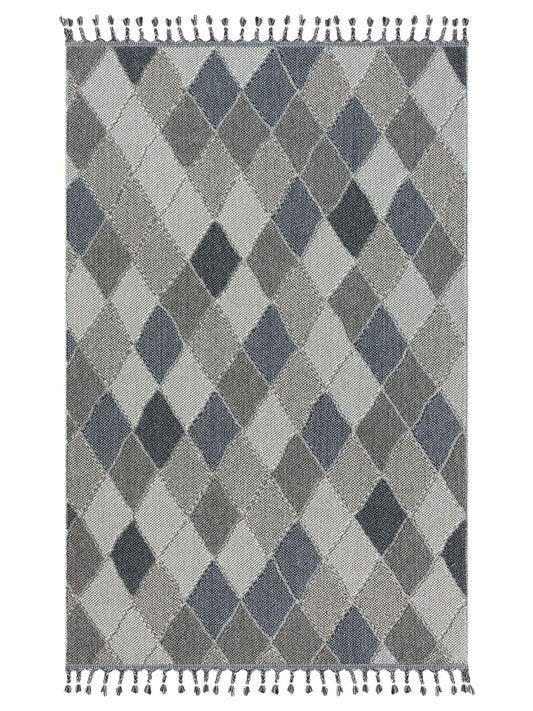 Astra Trevi 6831 In- & Outdoorteppich Rauten Blau/Grau