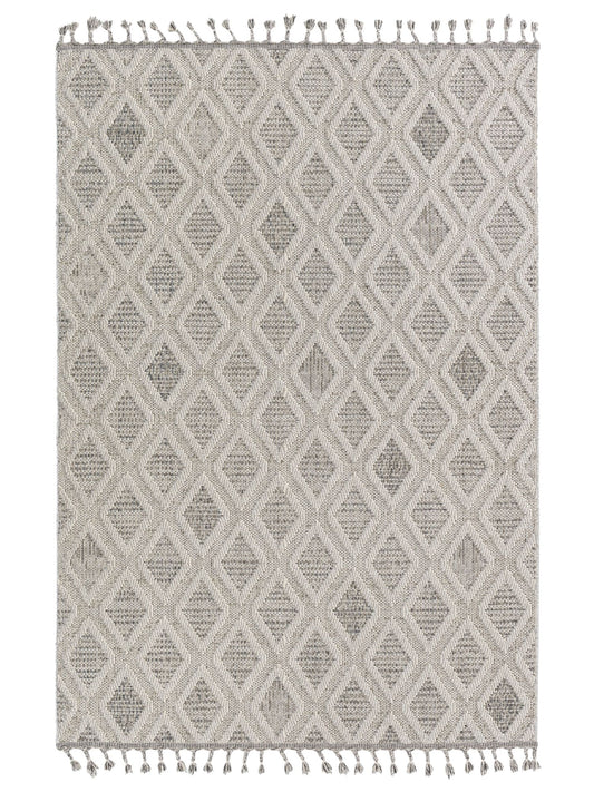 Astra Trevi 6831 In- & Outdoorteppich Rauten Hellgrau