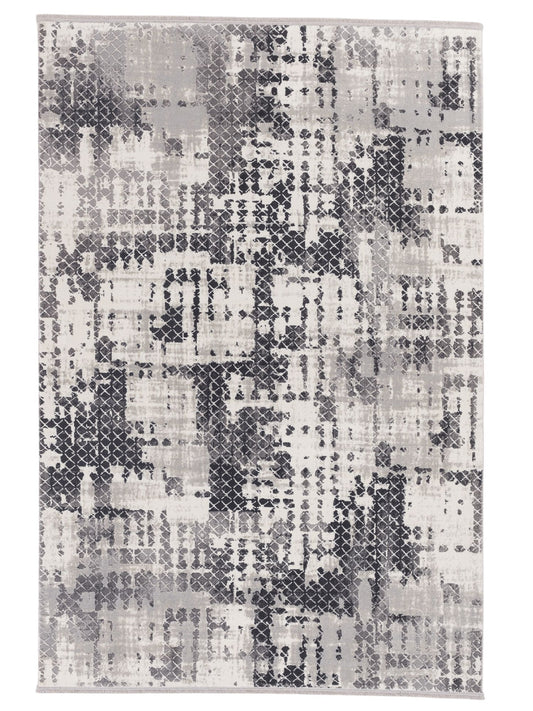 Astra Vercelli 6651 Kurzflorteppich Allover Anthrazit/Creme