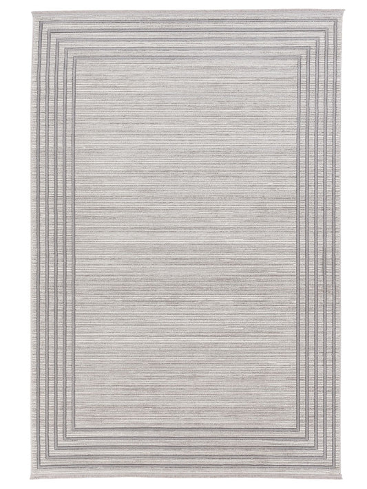 Astra Vercelli 6651 Kurzflorteppich Bordüre Silber