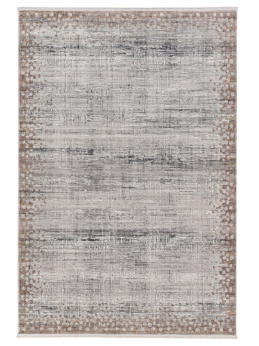 Astra Vercelli 6651 Kurzflorteppich Punkt Bord Beige/Creme