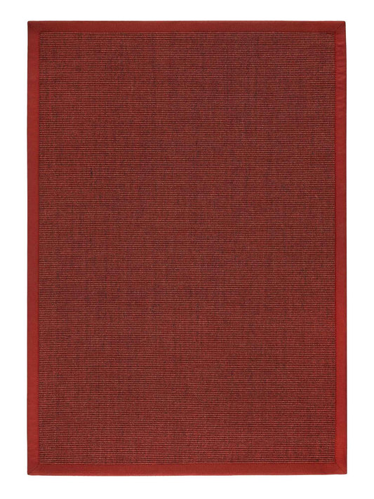 Dekowe Mara S2 Sisalteppich Rot-Meliert