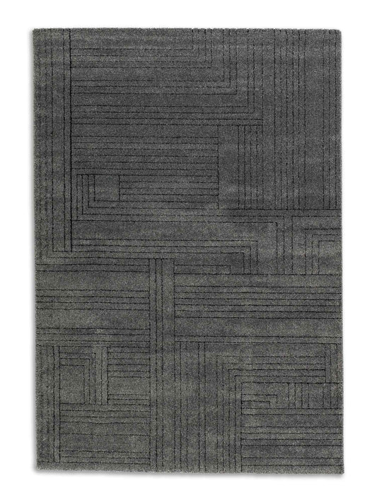 Schöner Wohnen Pure Design 6317 Webteppich Grafisch Anthrazit
