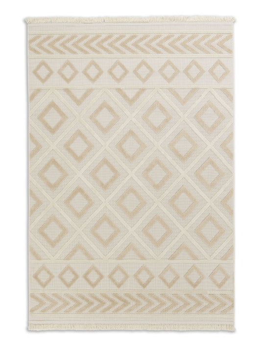 Schöner Wohnen Summer 6352 Outdoorteppich Bordüre Quadrate Beige