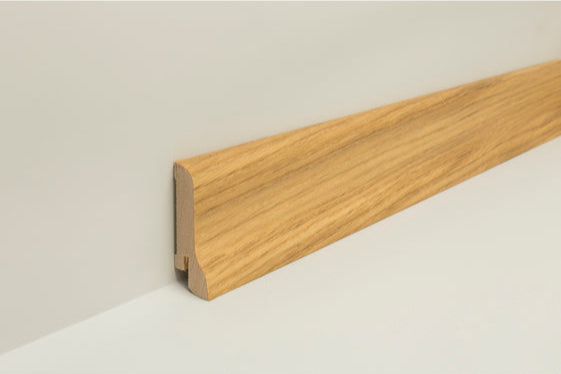 Joka Sockelleiste 22x60 mm „Geschwungen" Echtholz furniert, Profil #6020 FU EI10 - Eiche 552/6019