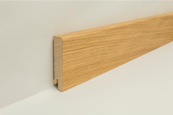 Joka Sockelleiste 18x78 mm, Echtholz furn. mit Nut für ClipStar, Profil 6117(#632) FU EI10 - Eiche 632