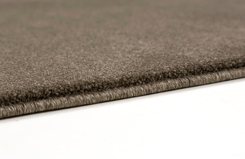 Astra Barletta Teppich Uni Dunkelbraun Rand