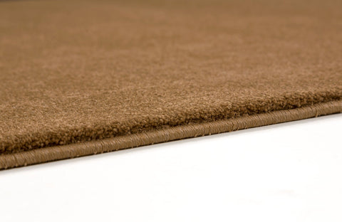 Astra Barletta Teppich Uni Hellbraun Rand