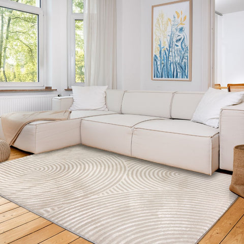 Astra Jules 6992 Kurzflor-Teppich Kringel Creme
