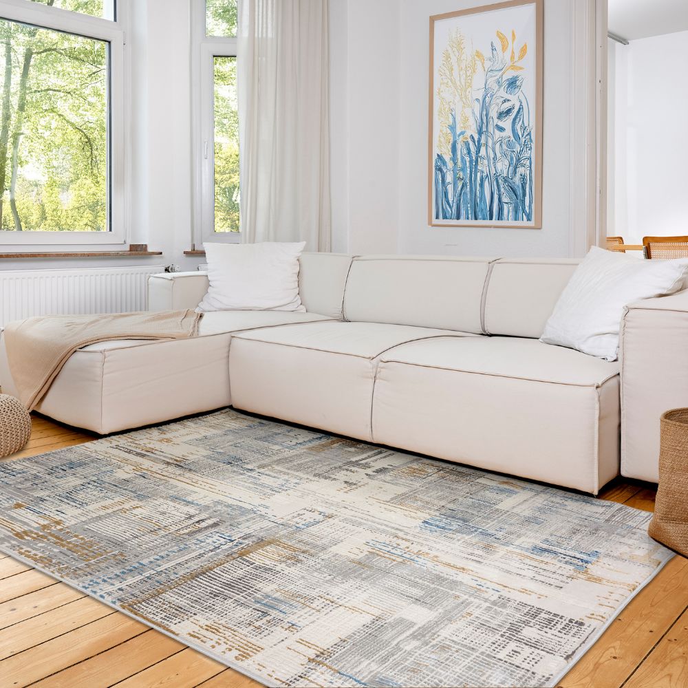 Astra Jules 6992 Kurzflor-Teppich Vintage Grau/Blau – Brombach GmbH