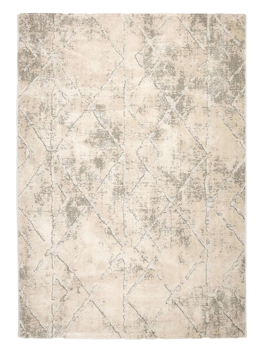 Astra Lou 6991 Kurzflor-Teppich Rauten Creme-Grau