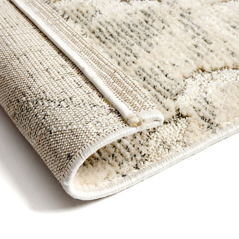 Astra Lou 6991 Kurzflor-Teppich Rauten Creme-Grau