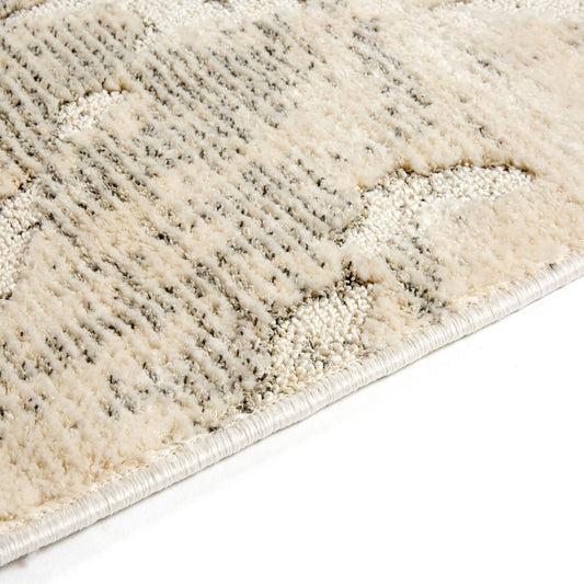 Astra Lou 6991 Kurzflor-Teppich Rauten Creme-Grau