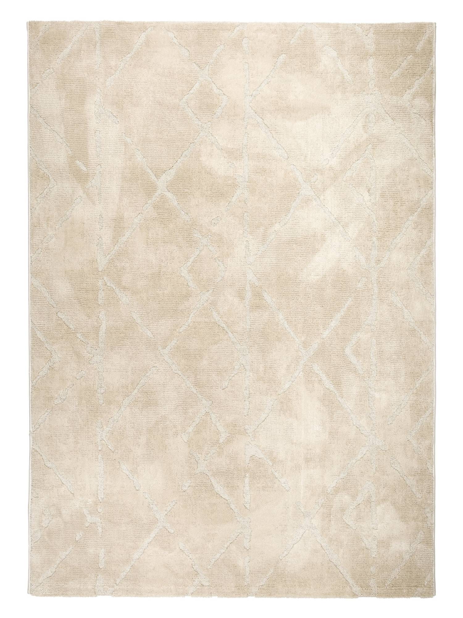 Astra Lou 6991 Kurzflor-Teppich Rauten Creme