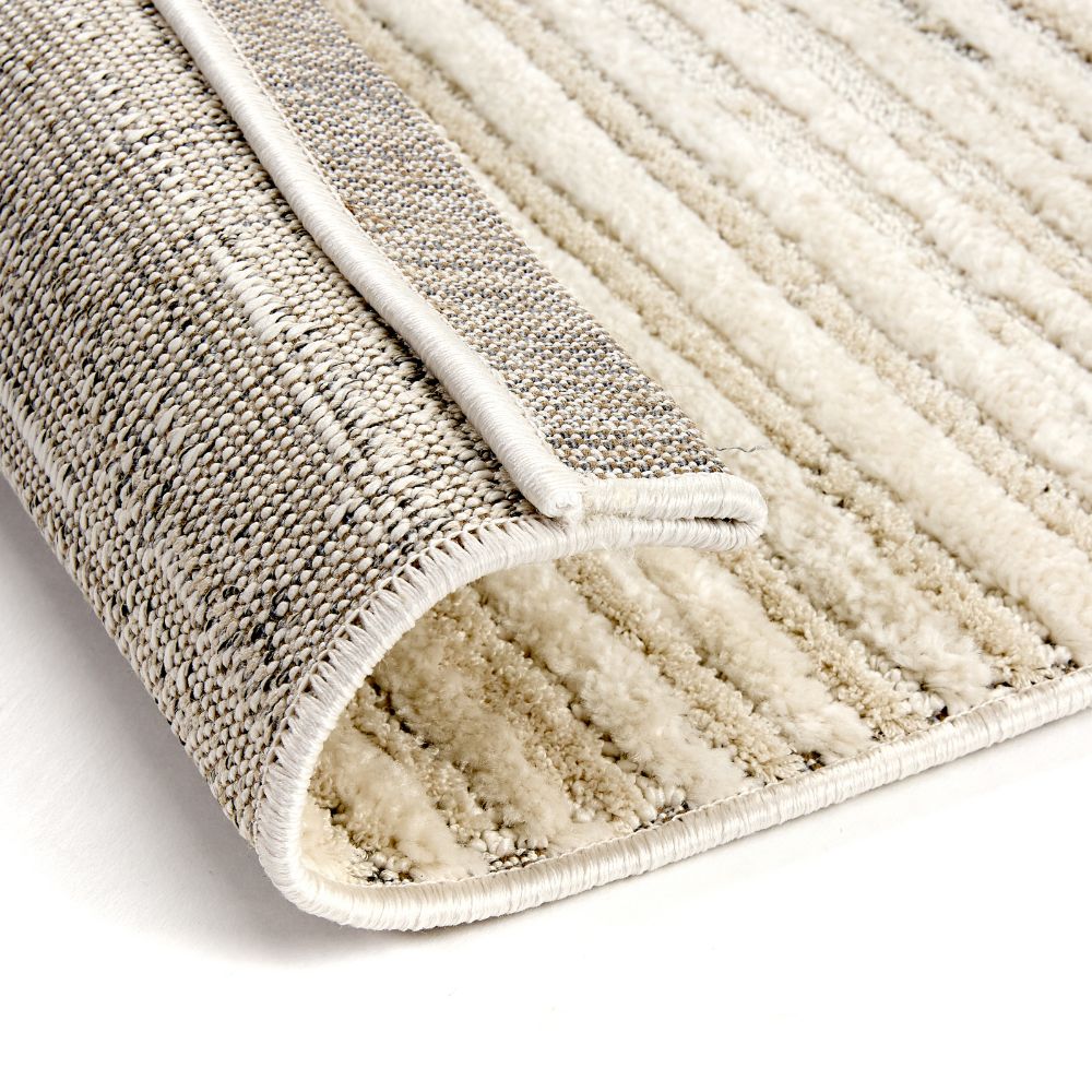 Astra Lou 6991 Kurzflor-Teppich Streifen Creme-Grau