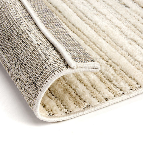 Astra Lou 6991 Kurzflor-Teppich Streifen Creme-Grau