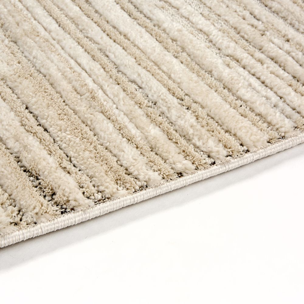 Astra Lou 6991 Kurzflor-Teppich Streifen Creme-Grau