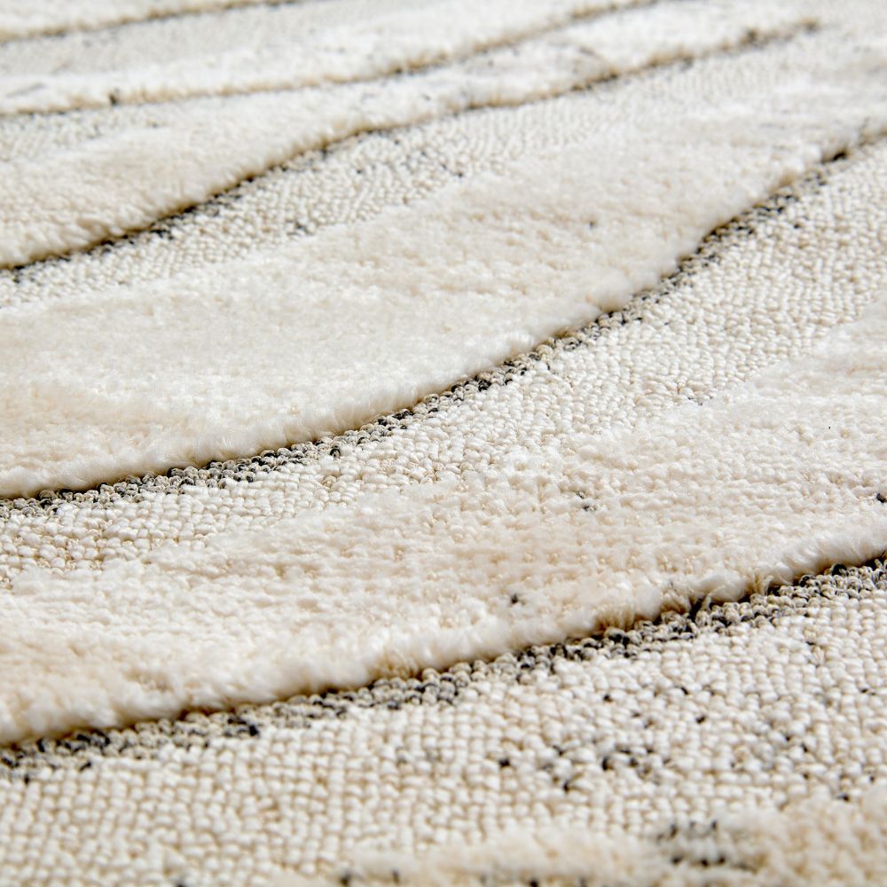 Astra Lou 6991 Kurzflor-Teppich Wellen Creme-Grau