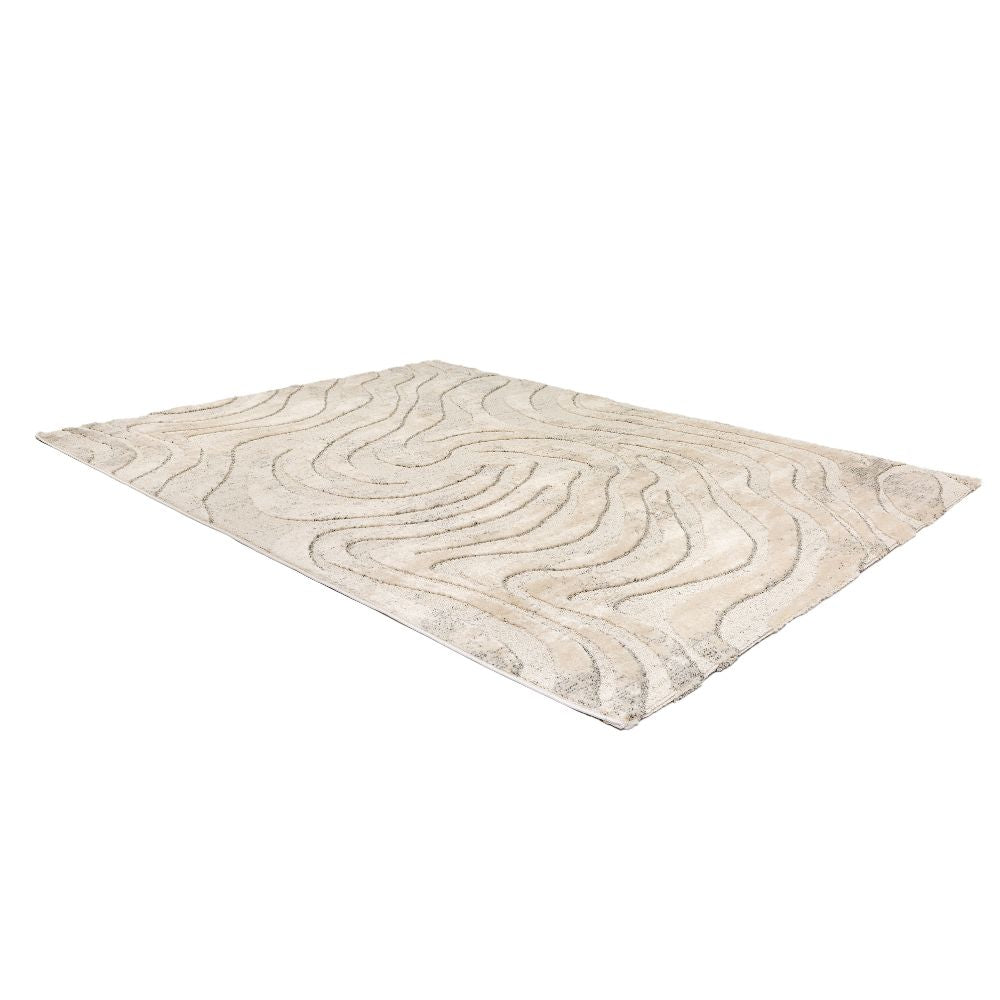 Astra Lou 6991 Kurzflor-Teppich Wellen Creme-Grau