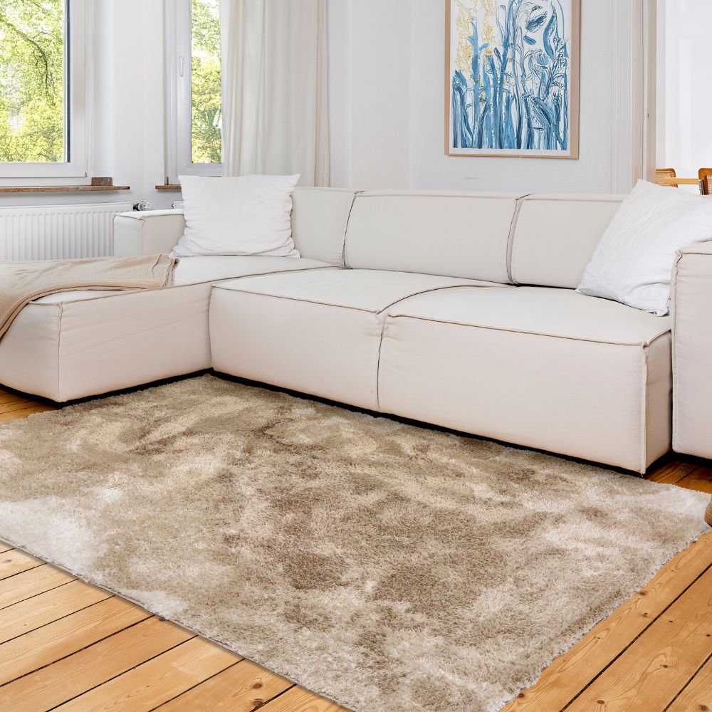 Astra Paulie 6983 Hochflor-Teppich Marmor Beige