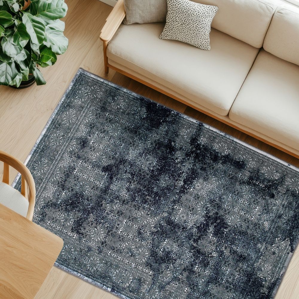 Astra Piper 6996 Kurzflor-Teppich Anthrazit/Schwarz