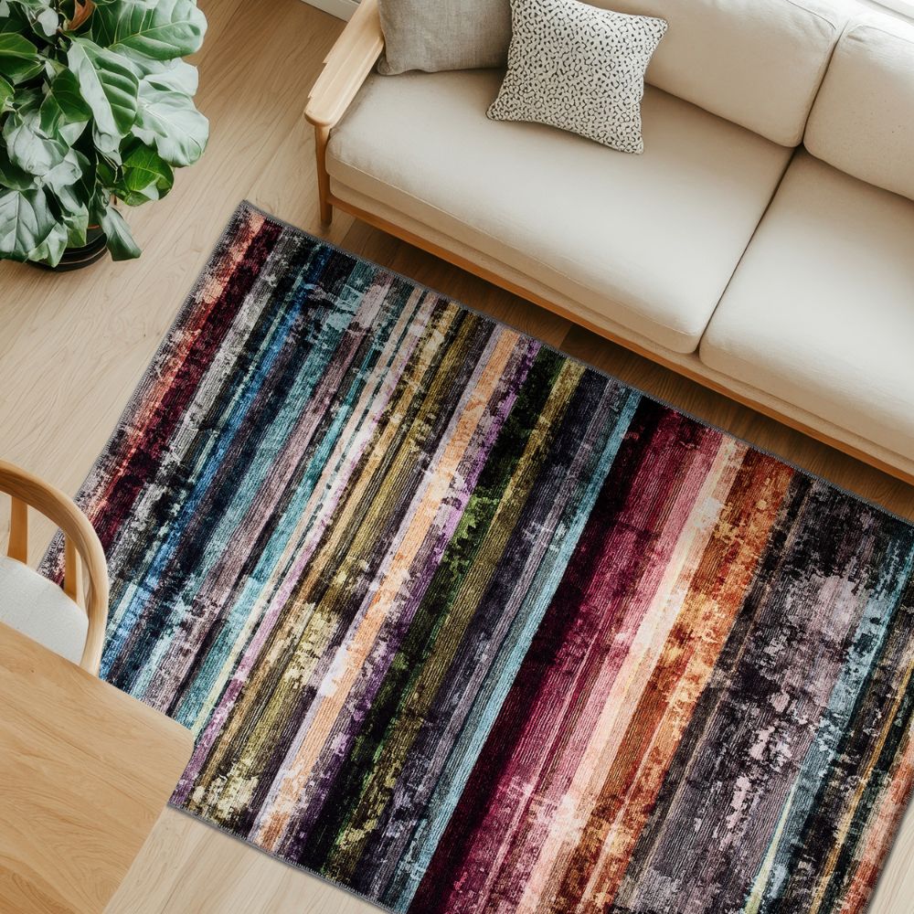 Astra Piper 6996 Kurzflor-Teppich Streifen Bunt