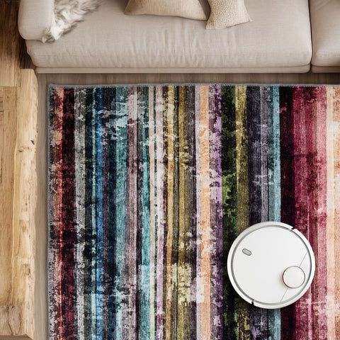 Astra Piper 6996 Kurzflor-Teppich Streifen Bunt