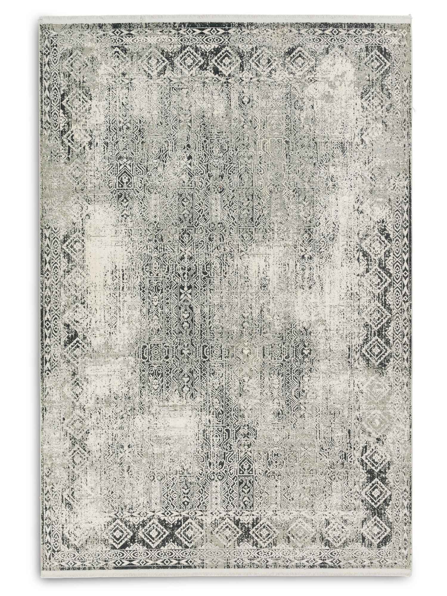 Astra Positano 6688 Webteppich Grau/Creme Bordüre