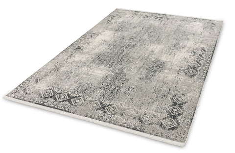 Astra Positano 6688 Webteppich Grau/Creme Bordüre