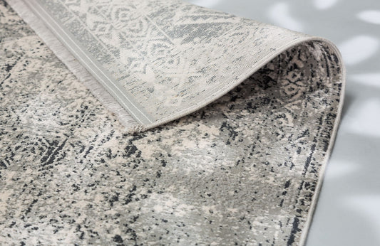 Astra Positano 6688 Webteppich Grau/Creme Bordüre