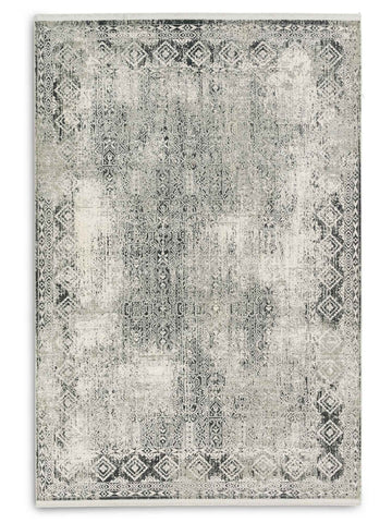 Astra Positano 6688 Webteppich Grau/Creme Bordüre