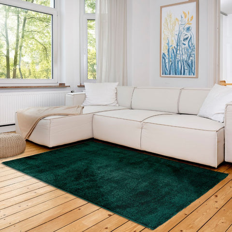 Astra Sam 6982 Kurzflor-Teppich Dunkelgrün