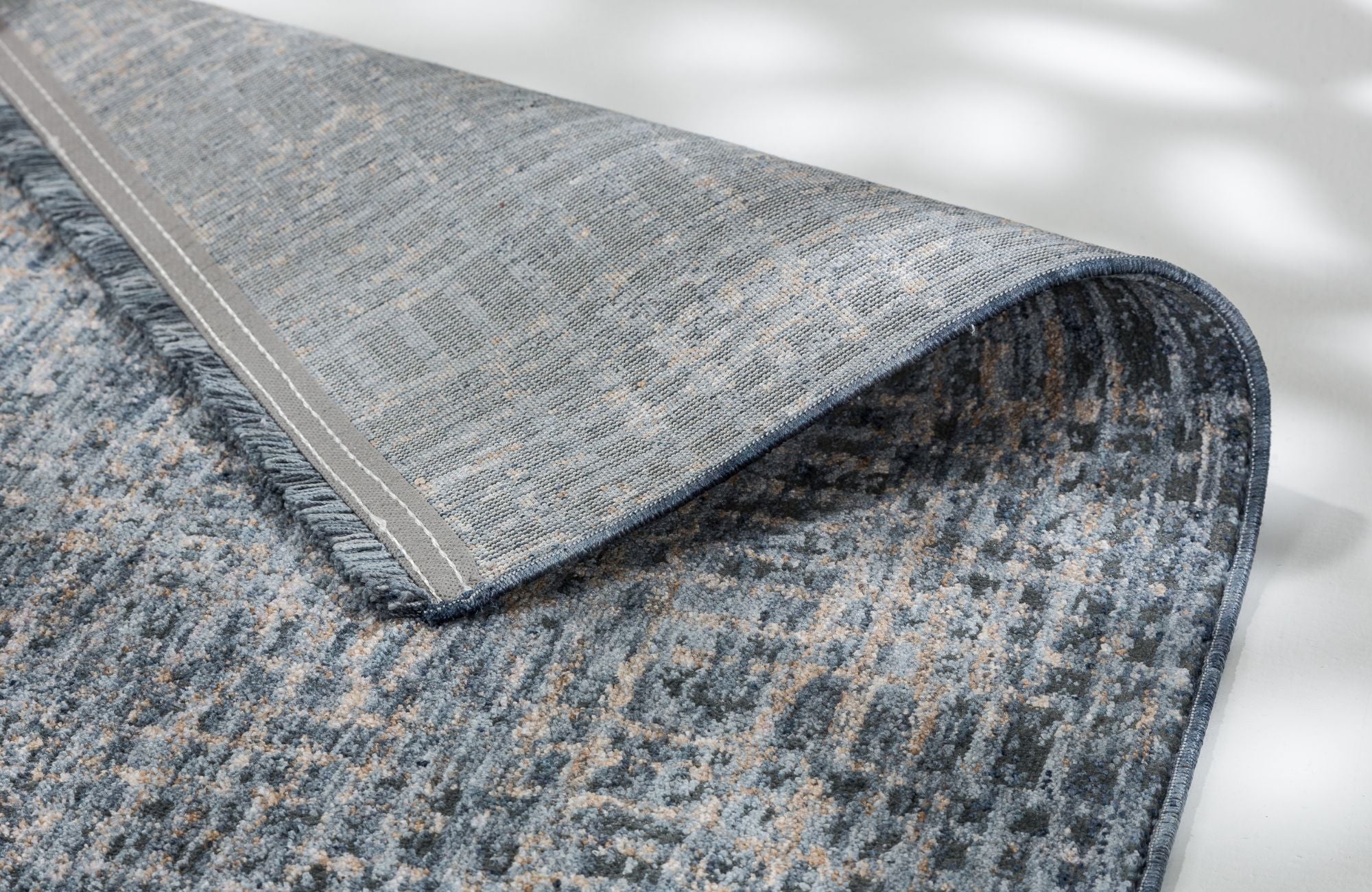 Astra Sarezzo 6635 Webteppich Gitter Blau