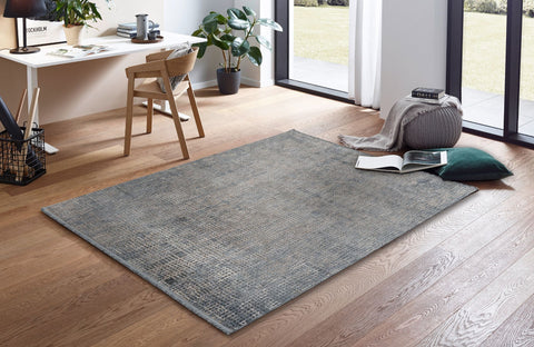 Astra Sarezzo 6635 Webteppich Gitter Blau