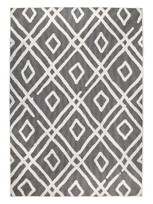 Astra Serina 6973 In- & Outdoorteppich Ethno Grau/Weiß