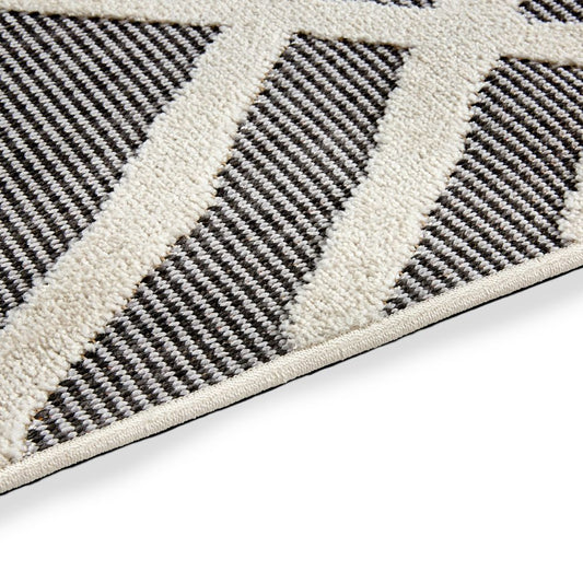 Astra Serina 6973 In- & Outdoorteppich Ethno Grau/Weiß