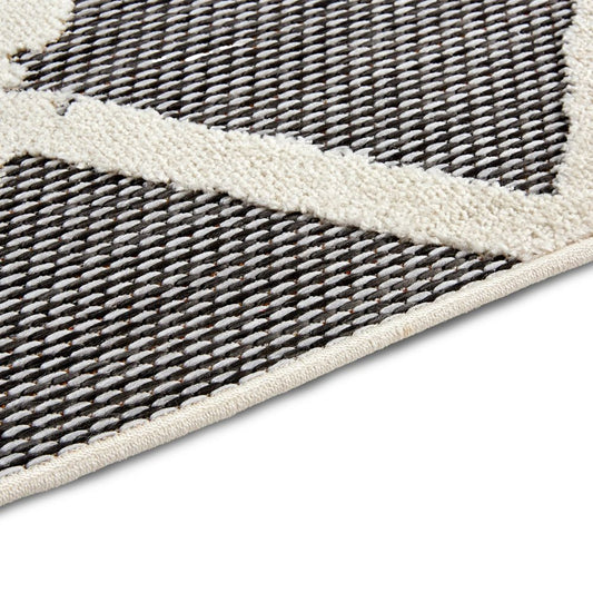 Astra Serina 6973 In- & Outdoorteppich Rauten Grau/Weiß