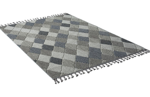 Astra Trevi 6831 In- & Outdoorteppich Rauten Blau/Grau