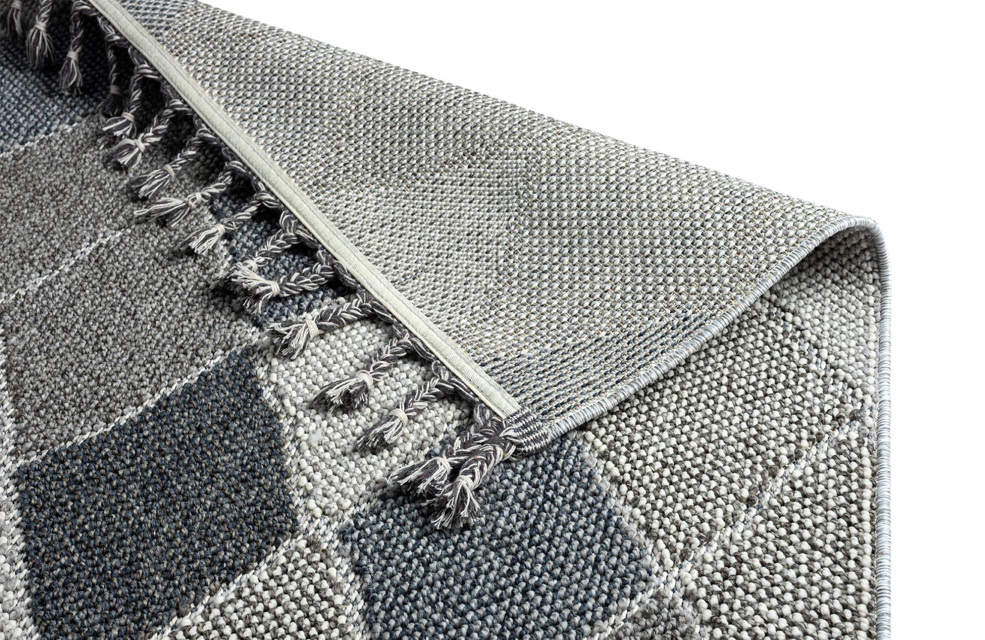 Astra Trevi 6831 In- & Outdoorteppich Rauten Blau/Grau