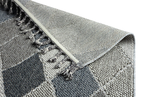 Astra Trevi 6831 In- & Outdoorteppich Rauten Blau/Grau