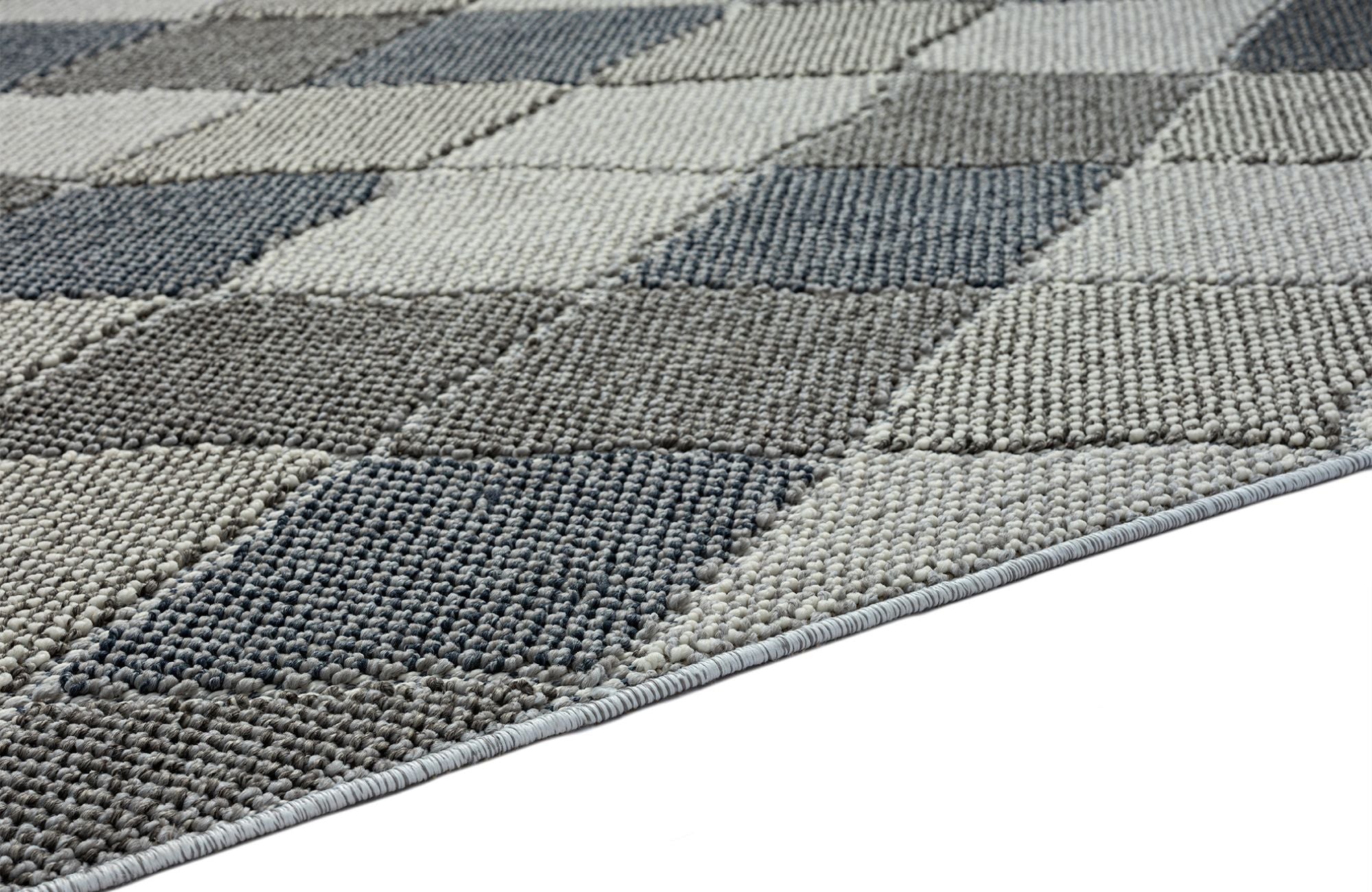 Astra Trevi 6831 In- & Outdoorteppich Rauten Blau/Grau