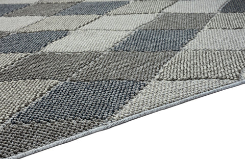 Astra Trevi 6831 In- & Outdoorteppich Rauten Blau/Grau