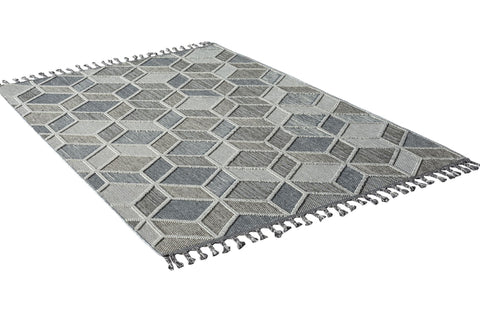 Astra Trevi 6831 In- & Outdoorteppich Rauten Grau/Blau