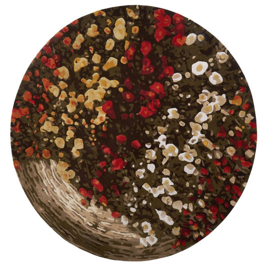 Carpet Decor Spring Teppich Blumen rund