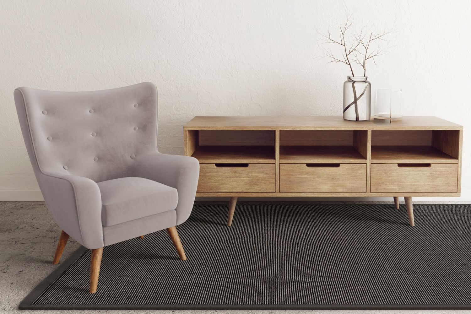 Dekowe Mara S2 Sisalteppich Nachtgrau