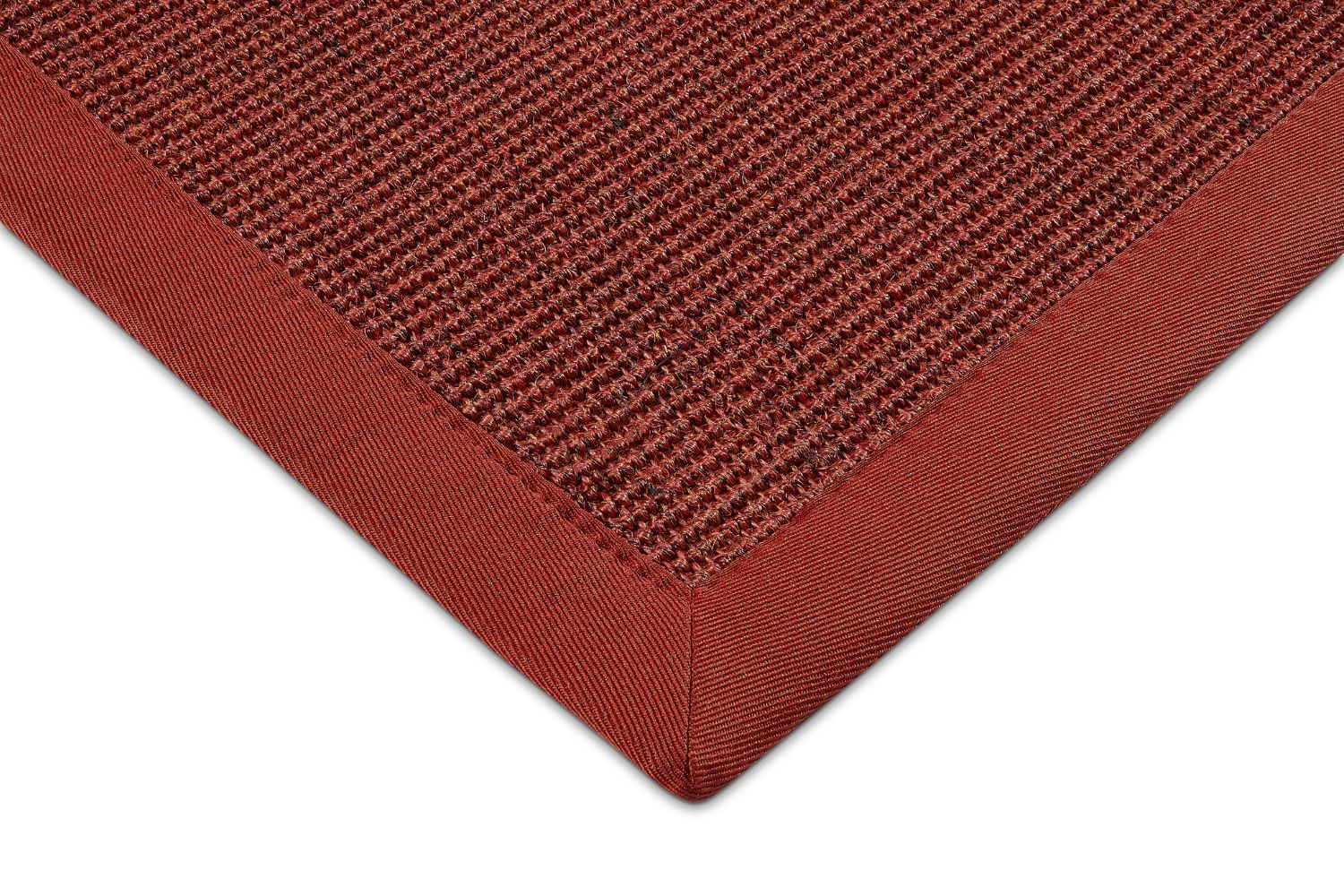 Dekowe Mara S2 Sisalteppich Rot-Meliert