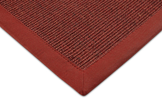 Dekowe Mara S2 Sisalteppich Rot-Meliert