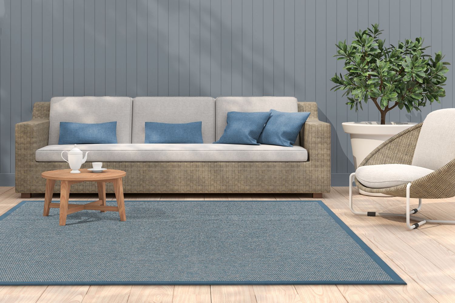 Dekowe Naturana Panama - S2 In- & Outdoorteppich 006 Blau